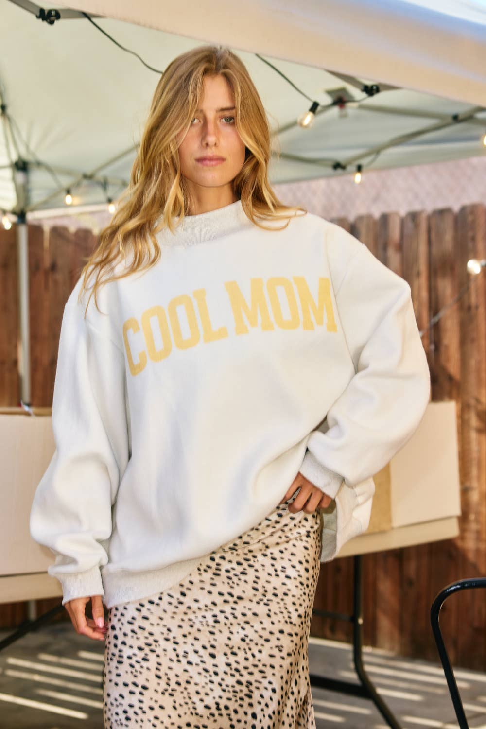 'MOTHER & COOL MOM' Reversible Mock Neck