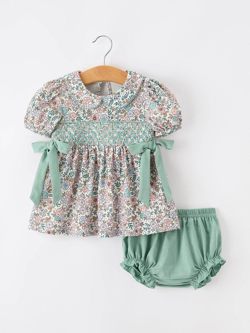 Sweet Pea Smocked Set - Baby Girl